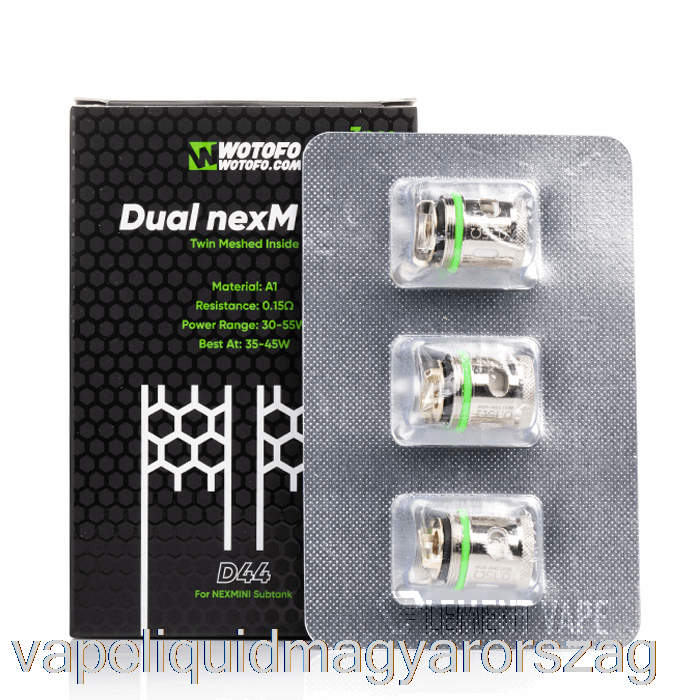 Wotofo Nexmini Cseretekercsek 0,15 Ohm D44 Dual Nexmesh Tekercsek Vape Folyadék